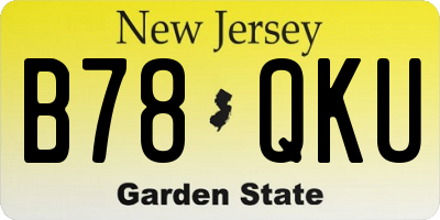 NJ license plate B78QKU