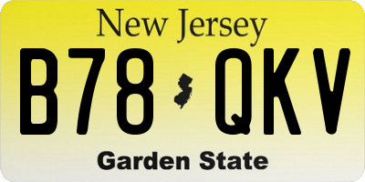 NJ license plate B78QKV