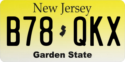 NJ license plate B78QKX