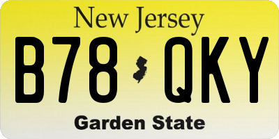 NJ license plate B78QKY