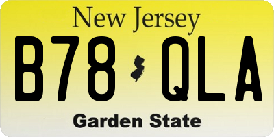 NJ license plate B78QLA