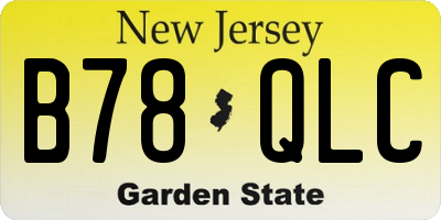 NJ license plate B78QLC
