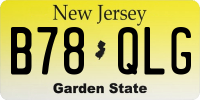 NJ license plate B78QLG