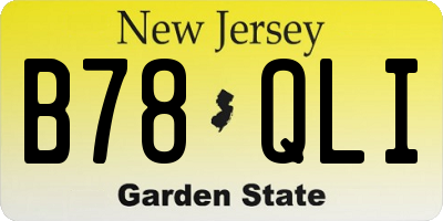 NJ license plate B78QLI