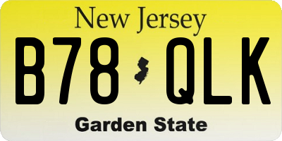 NJ license plate B78QLK