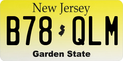NJ license plate B78QLM