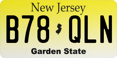 NJ license plate B78QLN