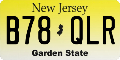 NJ license plate B78QLR