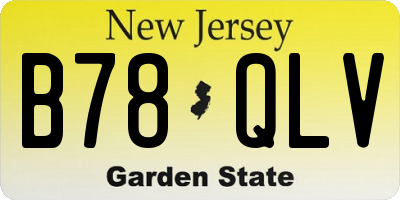 NJ license plate B78QLV