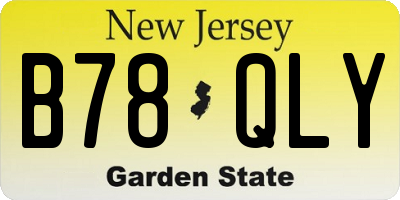 NJ license plate B78QLY