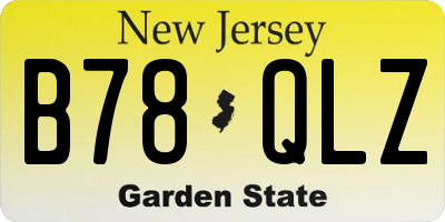 NJ license plate B78QLZ