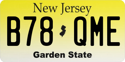 NJ license plate B78QME