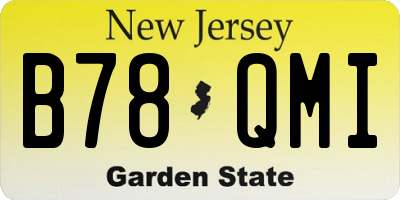 NJ license plate B78QMI