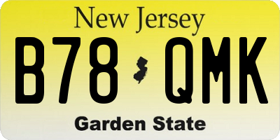 NJ license plate B78QMK