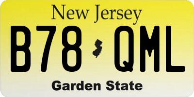 NJ license plate B78QML