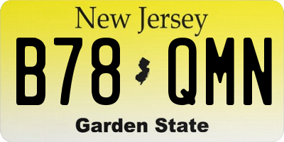 NJ license plate B78QMN