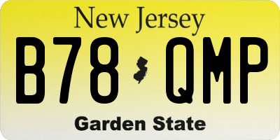 NJ license plate B78QMP