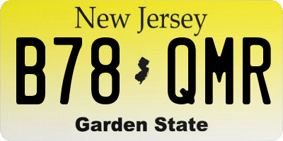 NJ license plate B78QMR