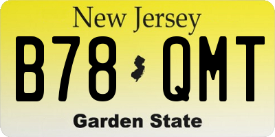NJ license plate B78QMT