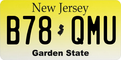 NJ license plate B78QMU