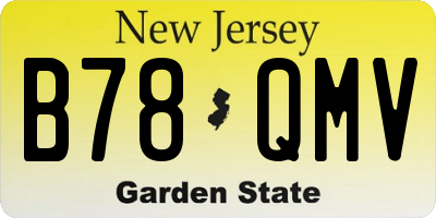 NJ license plate B78QMV