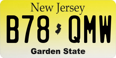 NJ license plate B78QMW
