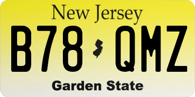 NJ license plate B78QMZ