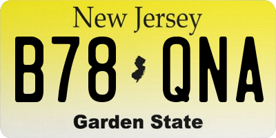 NJ license plate B78QNA