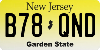 NJ license plate B78QND