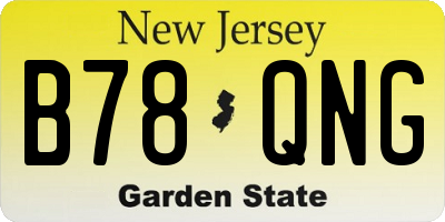 NJ license plate B78QNG