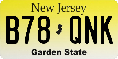 NJ license plate B78QNK