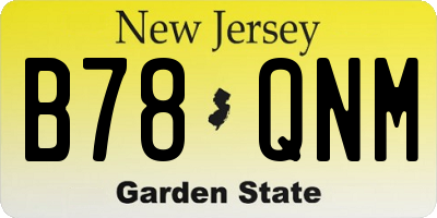 NJ license plate B78QNM