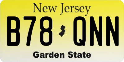 NJ license plate B78QNN