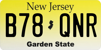NJ license plate B78QNR