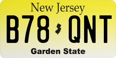 NJ license plate B78QNT