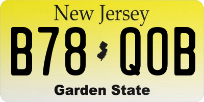 NJ license plate B78QOB