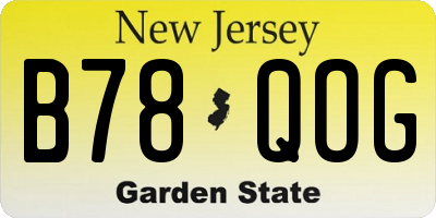 NJ license plate B78QOG
