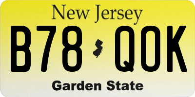 NJ license plate B78QOK
