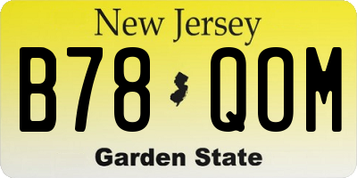 NJ license plate B78QOM