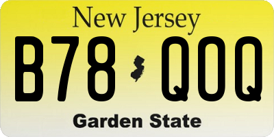 NJ license plate B78QOQ