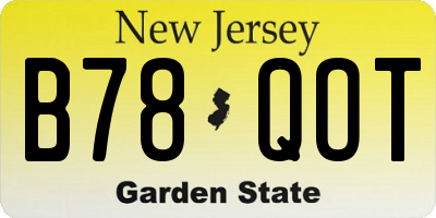 NJ license plate B78QOT