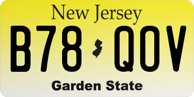 NJ license plate B78QOV
