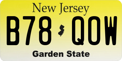 NJ license plate B78QOW