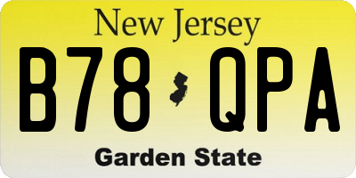 NJ license plate B78QPA