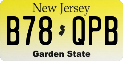 NJ license plate B78QPB