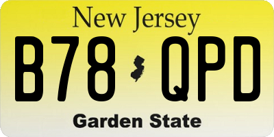 NJ license plate B78QPD