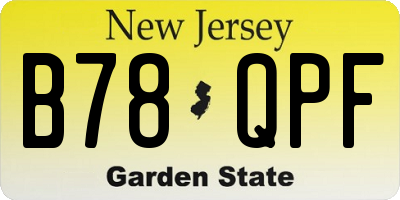 NJ license plate B78QPF