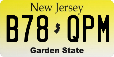 NJ license plate B78QPM