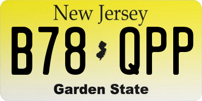 NJ license plate B78QPP