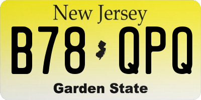 NJ license plate B78QPQ